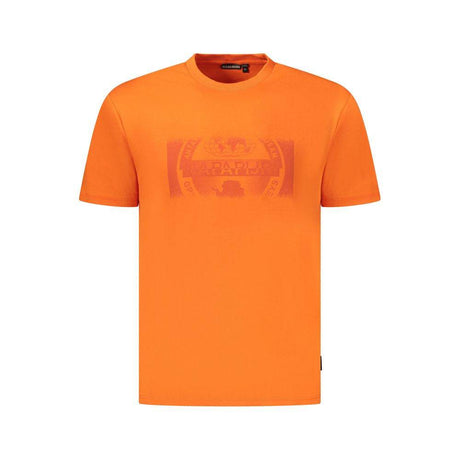 Napapijri Orange Cotton Men T-Shirt - Hilstor