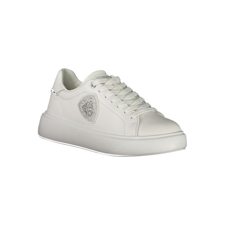 Blauer hvid læder sneaker til kvinder