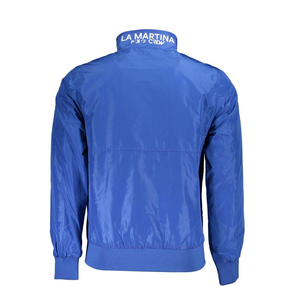 La Martina Blue Polyester Men's Jacket - Hilstor