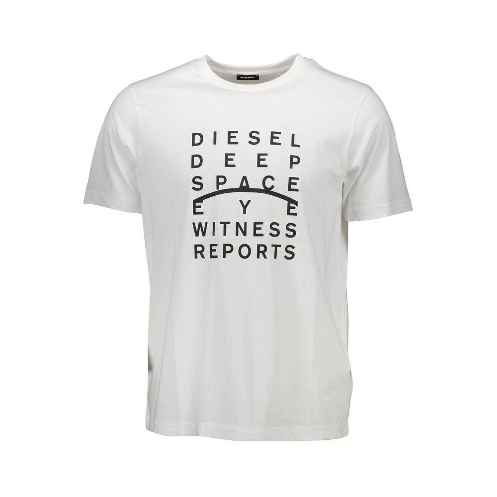 Diesel White Cotton Men T-Shirt - Hilstor