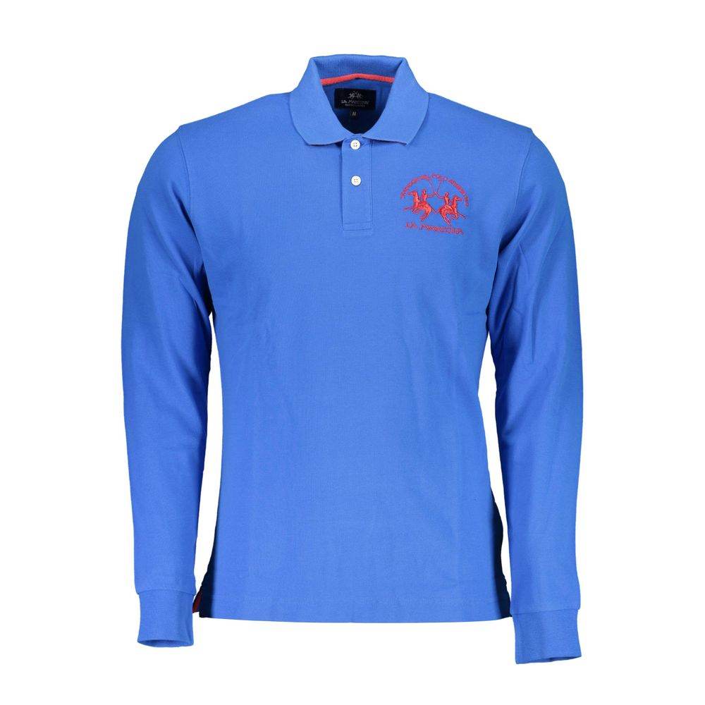 La Martina Elegant Long-Sleeved Polo in Chic Blue - Hilstor