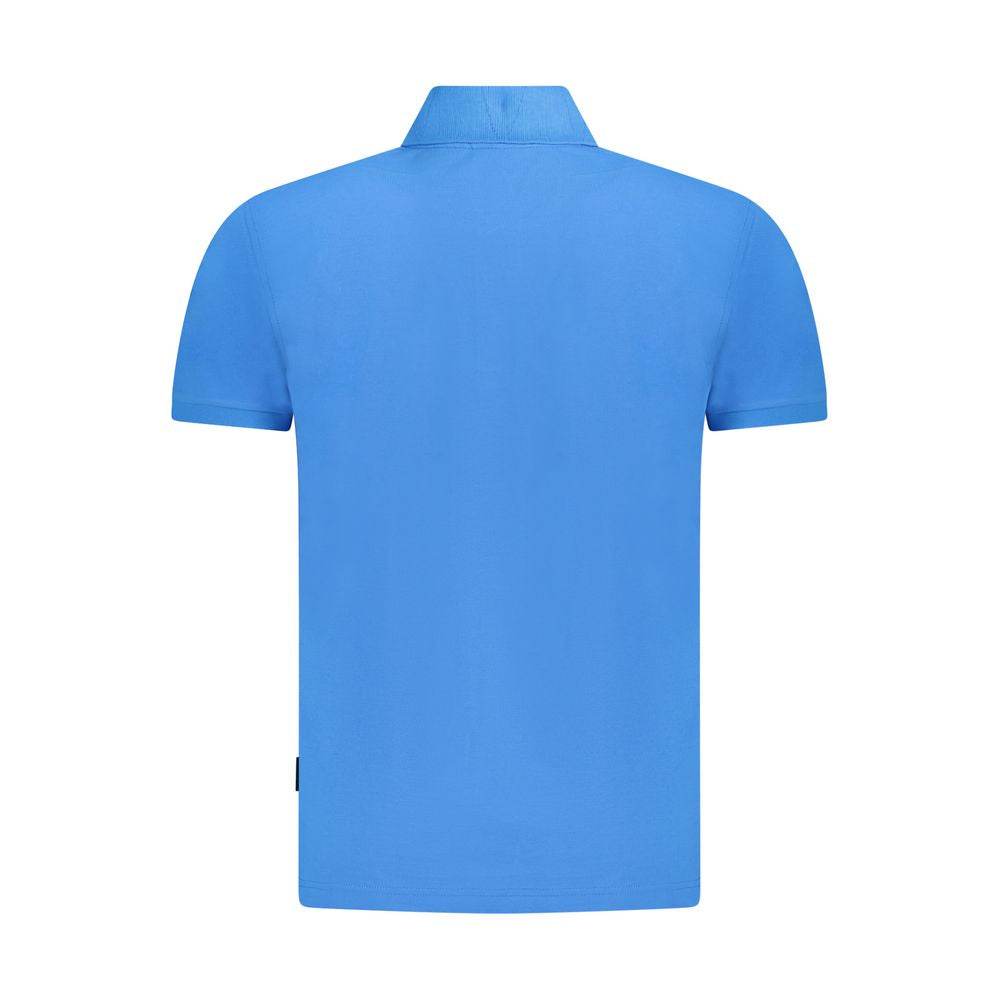 Napapijri Blue Cotton Men Polo Shirt - Hilstor