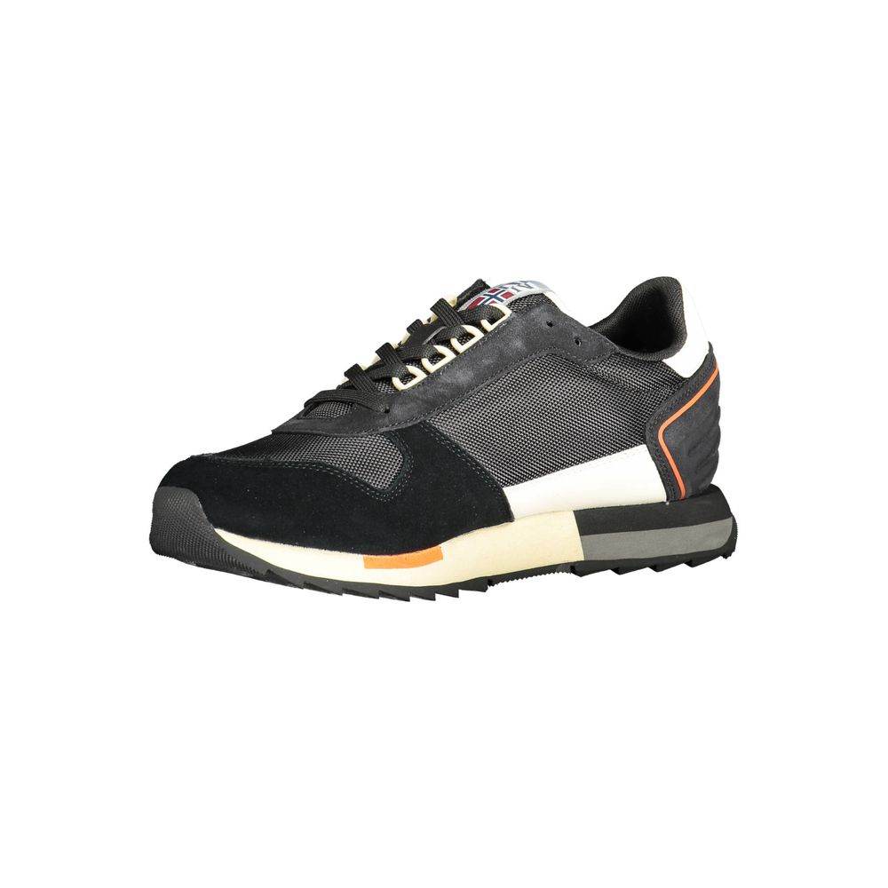 Napapijri Black Leather Men Sneaker - Hilstor