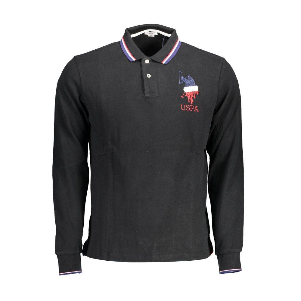 U.S. POLO ASSN. Black Cotton Men Polo Shirt - Hilstor