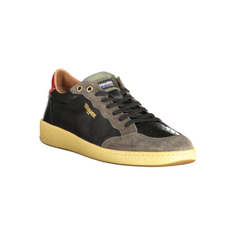 Blauer Black Leather Men Sneaker - Hilstor