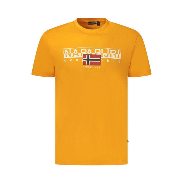 Napapijri Orange Organic Cotton Men T-Shirt - Hilstor