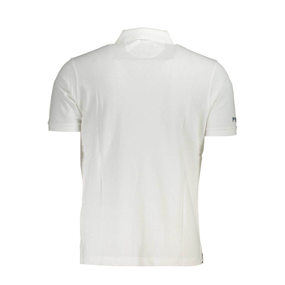 La Martina White Cotton Men Polo Shirt - Hilstor