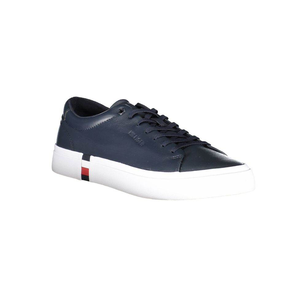 Tommy Hilfiger Blue Leather Men Sneaker - Hilstor