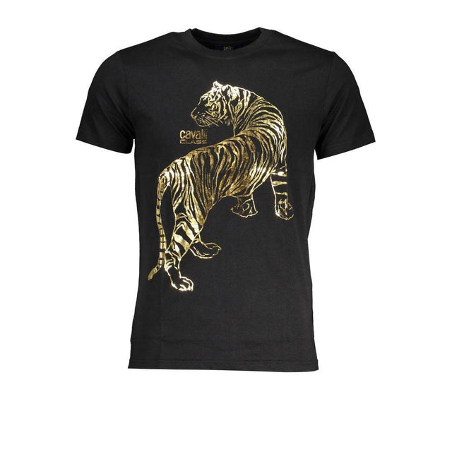 Cavalli Class Black Cotton T-Shirt - Hilstor
