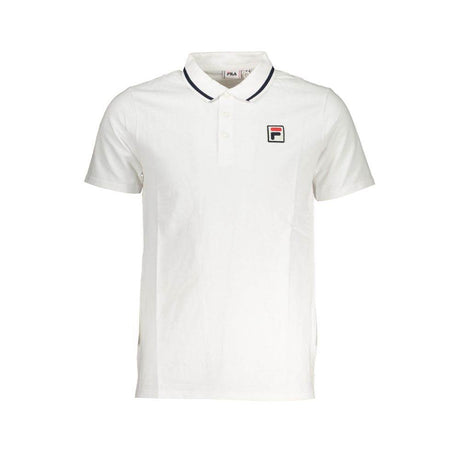 Fila Sleek White Cotton Polo with Contrast Accents - Hilstor