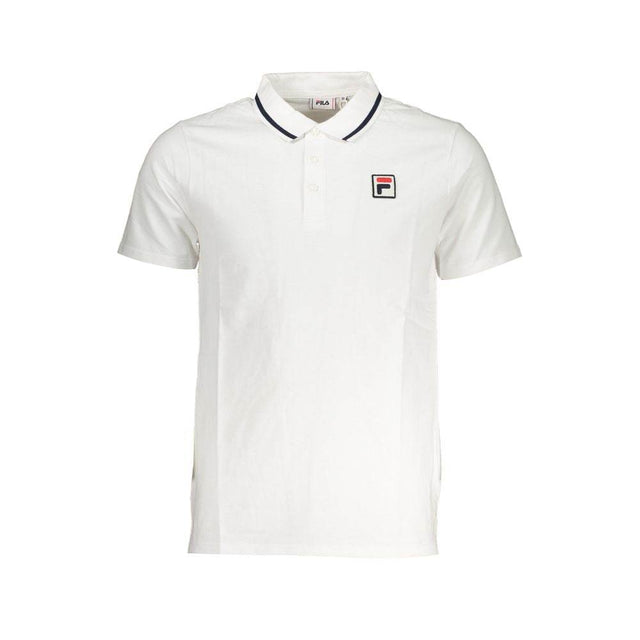 Fila Sleek White Cotton Polo with Contrast Accents - Hilstor