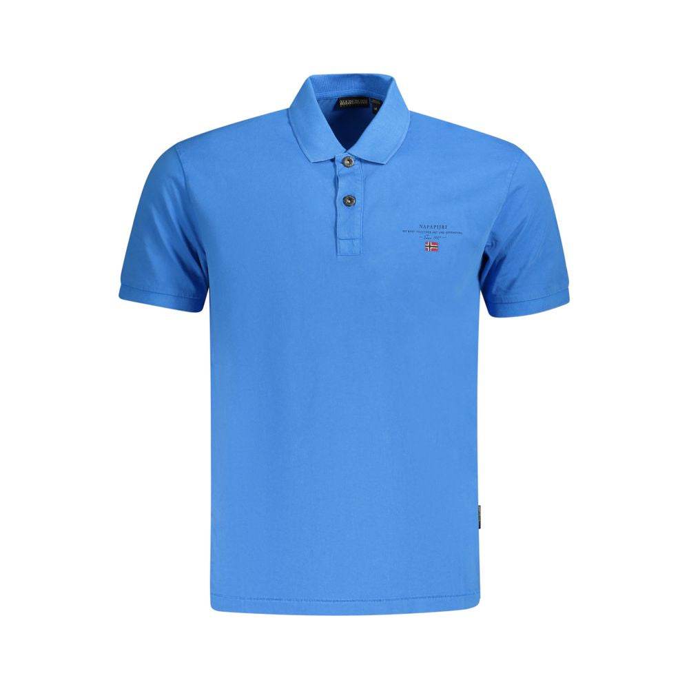 Napapijri Blue Cotton Men Polo Shirt - Hilstor