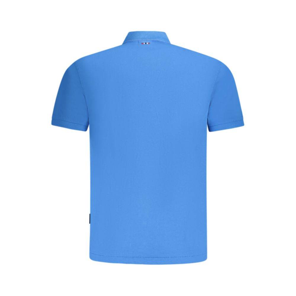 Napapijri Blue Cotton Men Polo Shirt - Hilstor