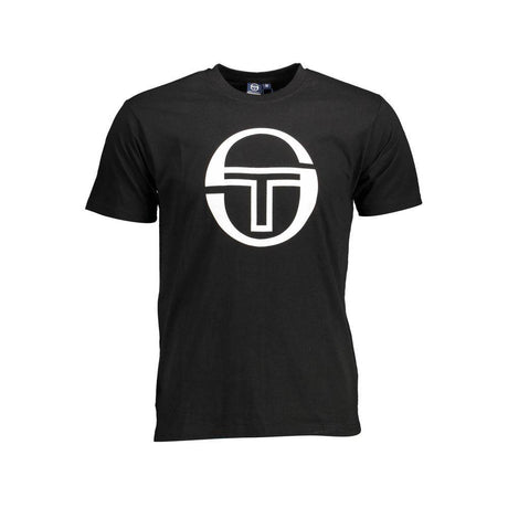 Sergio Tacchini Black Cotton Men T-Shirt - Hilstor
