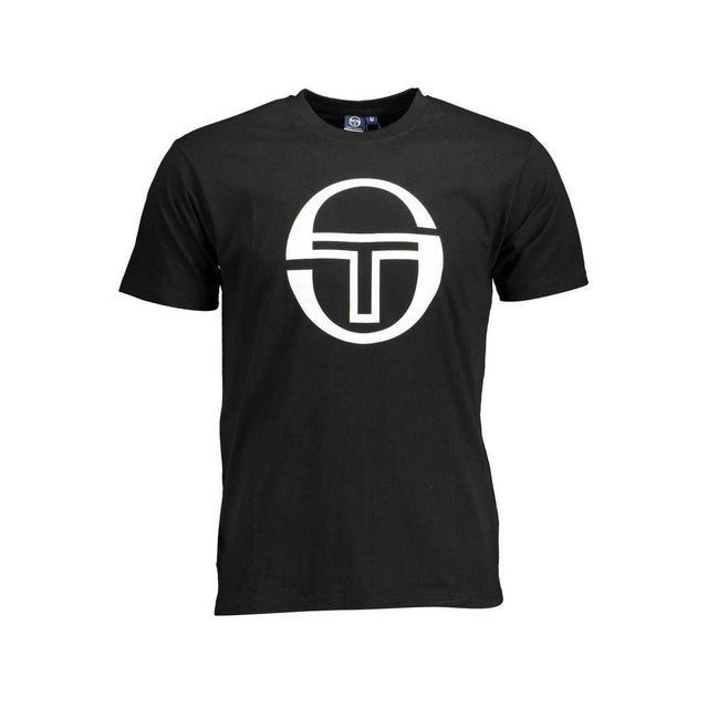Sergio Tacchini Black Cotton Men T-Shirt - Hilstor