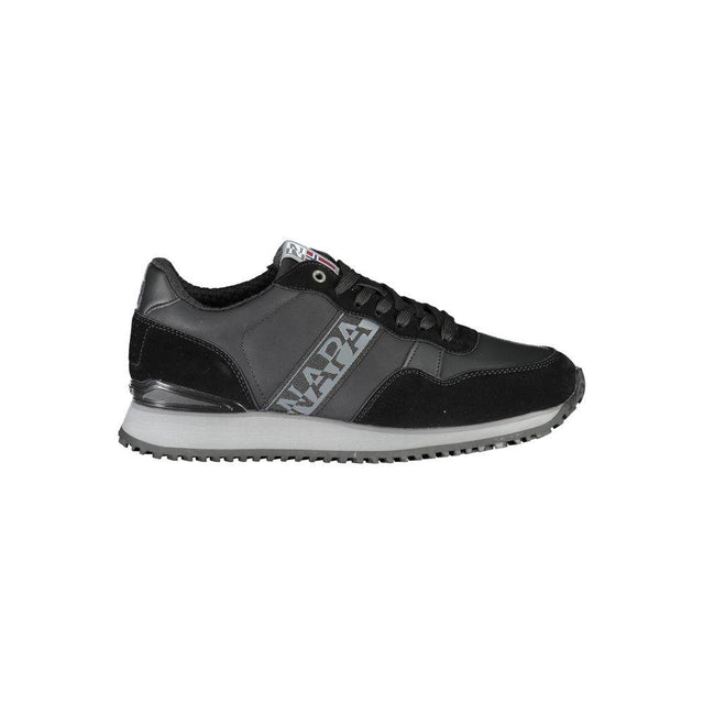 Napapijri Sleek Black Contrast Lace Sneakers - Hilstor