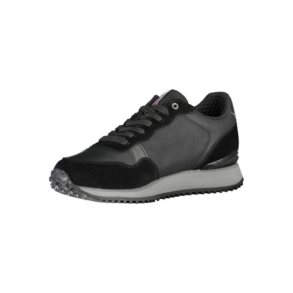 Napapijri Sleek Black Contrast Lace Sneakers - Hilstor