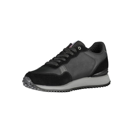 Napapijri Sleek Black Contrast Lace Sneakers - Hilstor