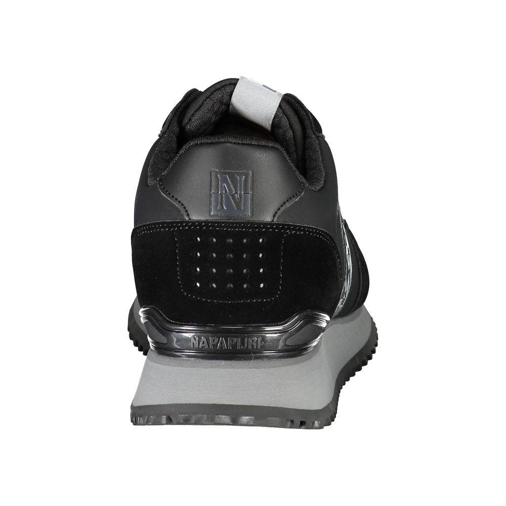 Napapijri Sleek Black Contrast Lace Sneakers - Hilstor