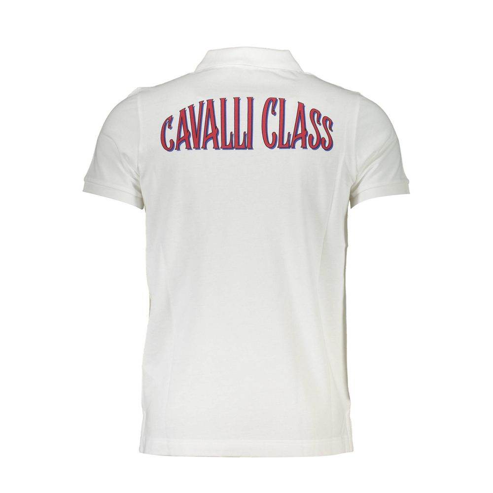 Cavalli Class White Cotton Men Polo Shirt - Hilstor