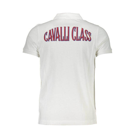 Cavalli Class White Cotton Men Polo Shirt - Hilstor