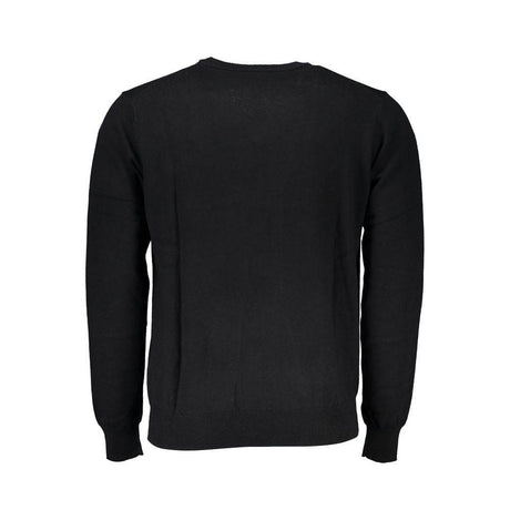 Harmont & Blaine Elegant V-Neck Embroidered Black Sweater - Hilstor