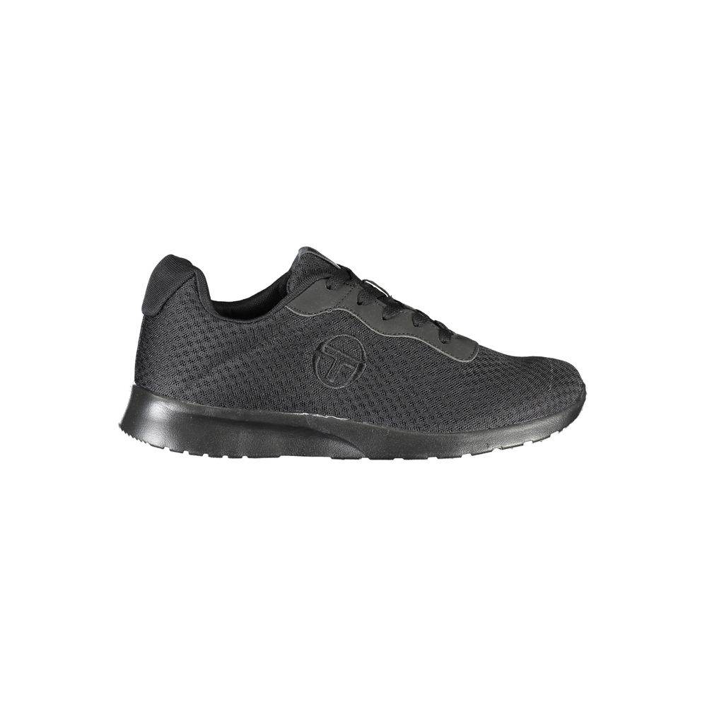 Sergio Tacchini Sleek Black Sneakers with Embroidered Detail - Hilstor