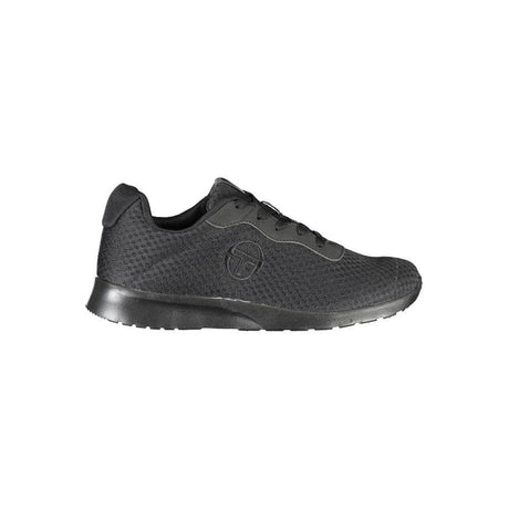 Sergio Tacchini Sleek Black Sneakers with Embroidered Detail - Hilstor