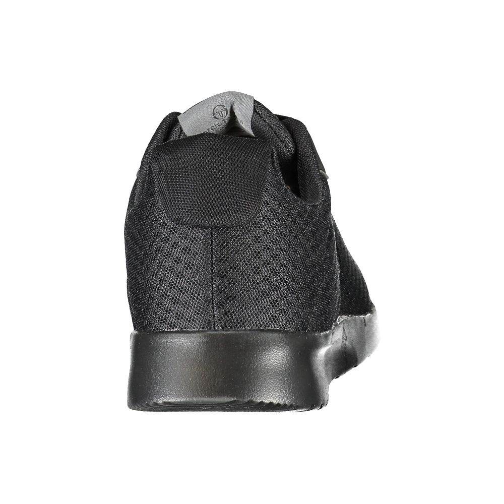 Sergio Tacchini Sleek Black Sneakers with Embroidered Detail - Hilstor