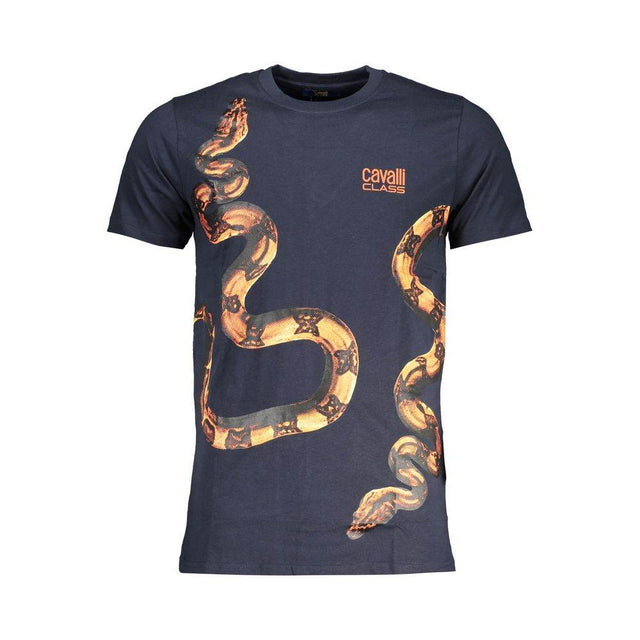 Cavalli Class Blue Cotton T-Shirt - Hilstor