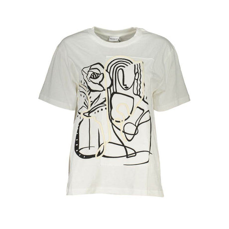 Desigual White Cotton Women T-Shirt - Hilstor