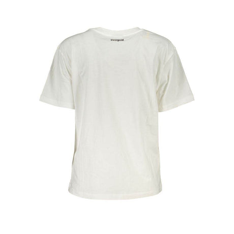 Desigual White Cotton Women T-Shirt - Hilstor