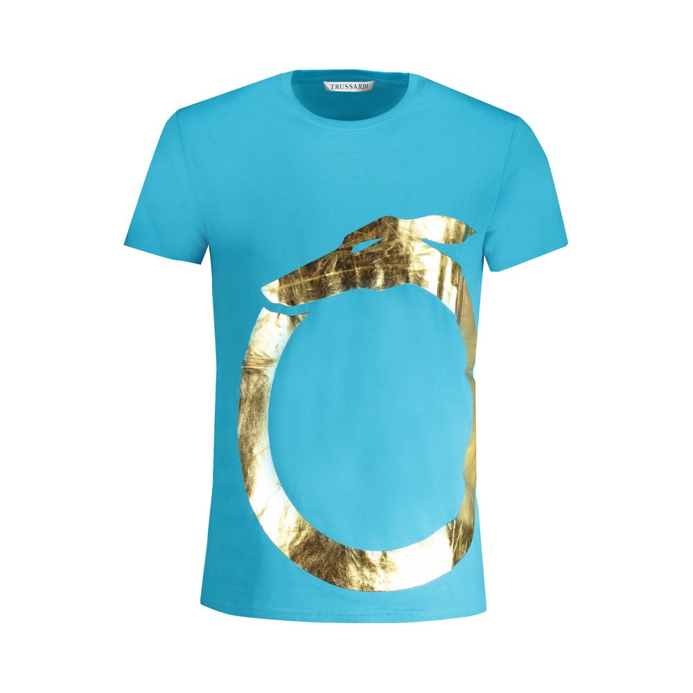 Trussardi lyseblå T-shirt i bomuld