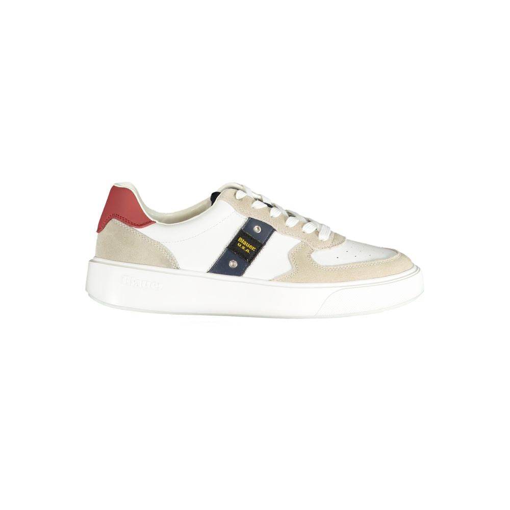 Blauer White Polyethylene Men Sneaker - Hilstor