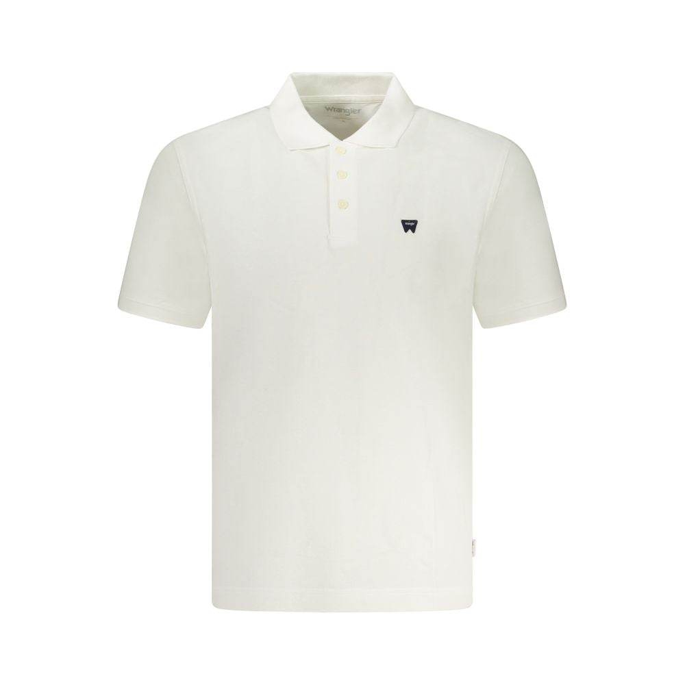 Wrangler White Cotton Polo Shirt - Hilstor