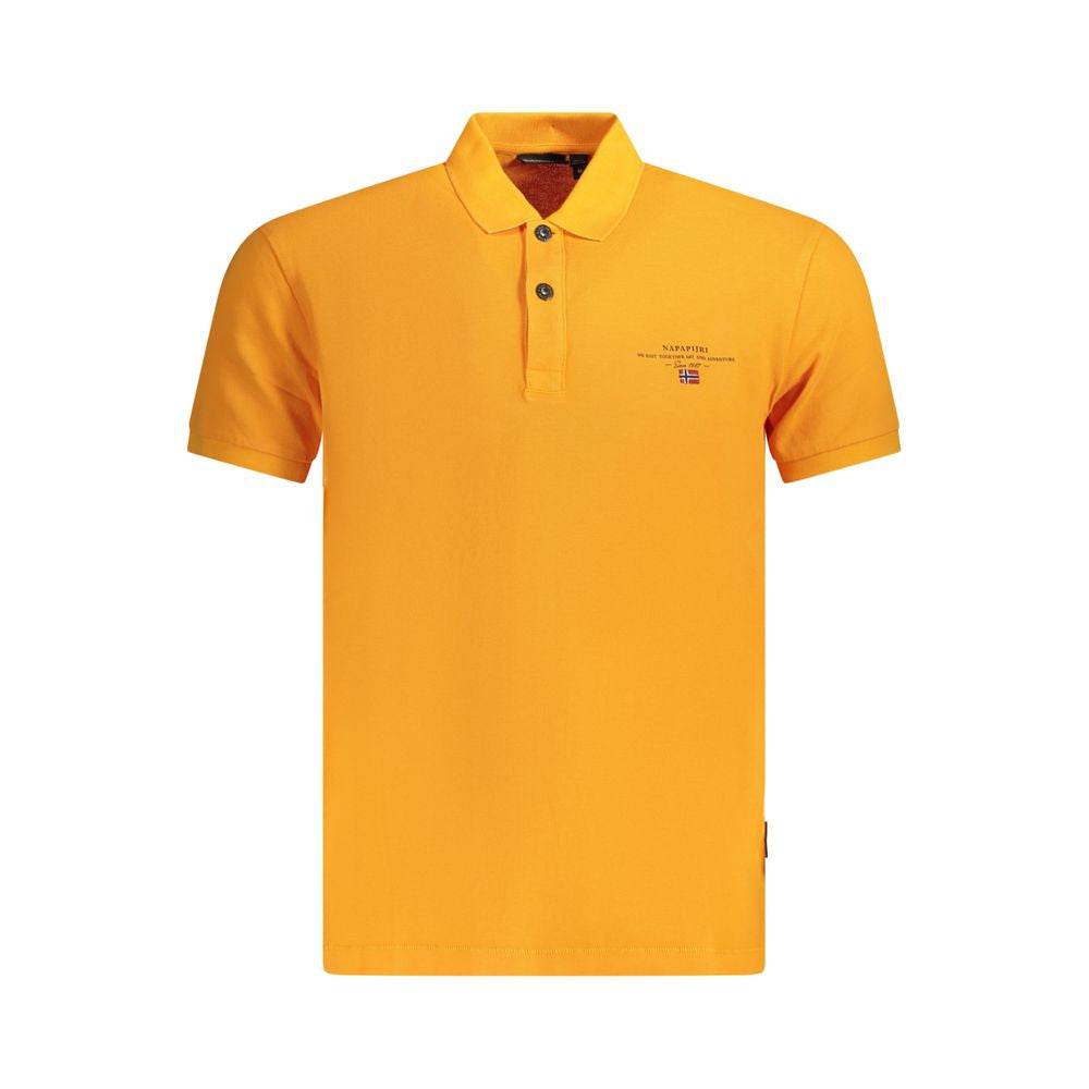 Napapijri Orange Cotton Men Polo Shirt - Hilstor