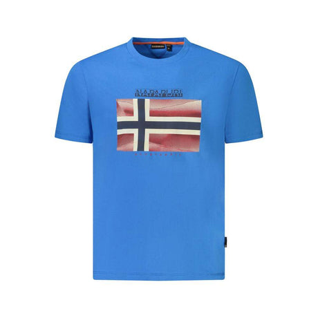 Napapijri Blue Cotton Men T-Shirt - Hilstor