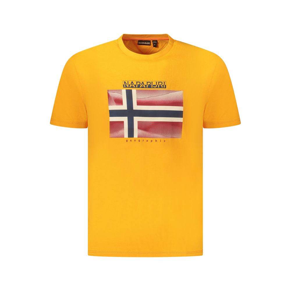 Napapijri Orange Cotton Men T-Shirt - Hilstor