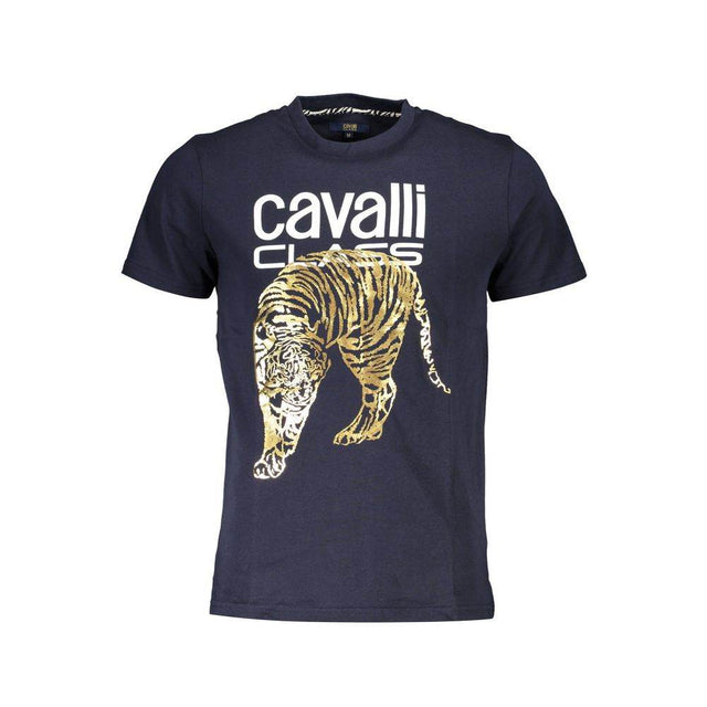 Cavalli Class Blue Cotton Men T-Shirt - Hilstor
