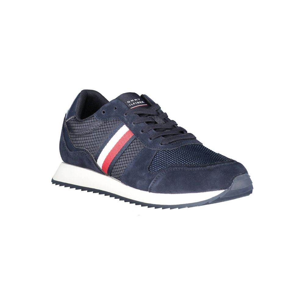 Tommy Hilfiger Blue Polyester Men Sneaker - Hilstor