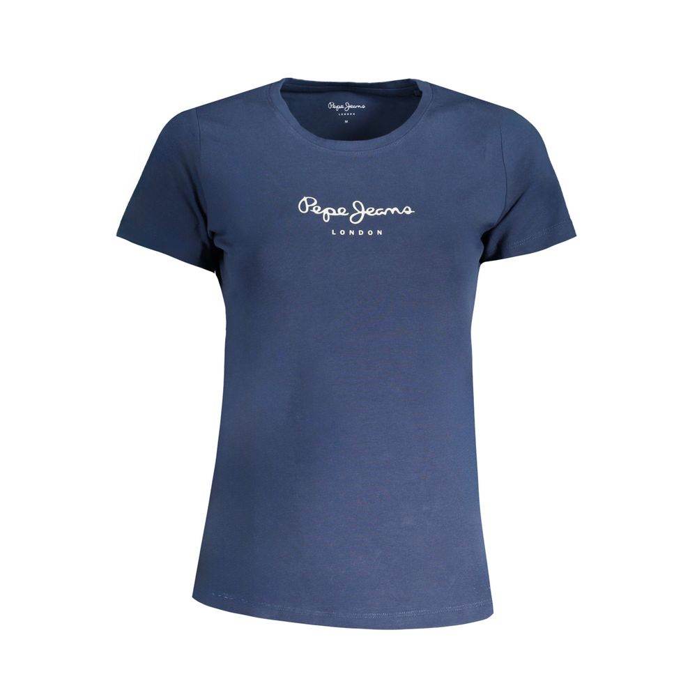 Pepe Jeans Blue Cotton Tops & T-Shirt - Hilstor
