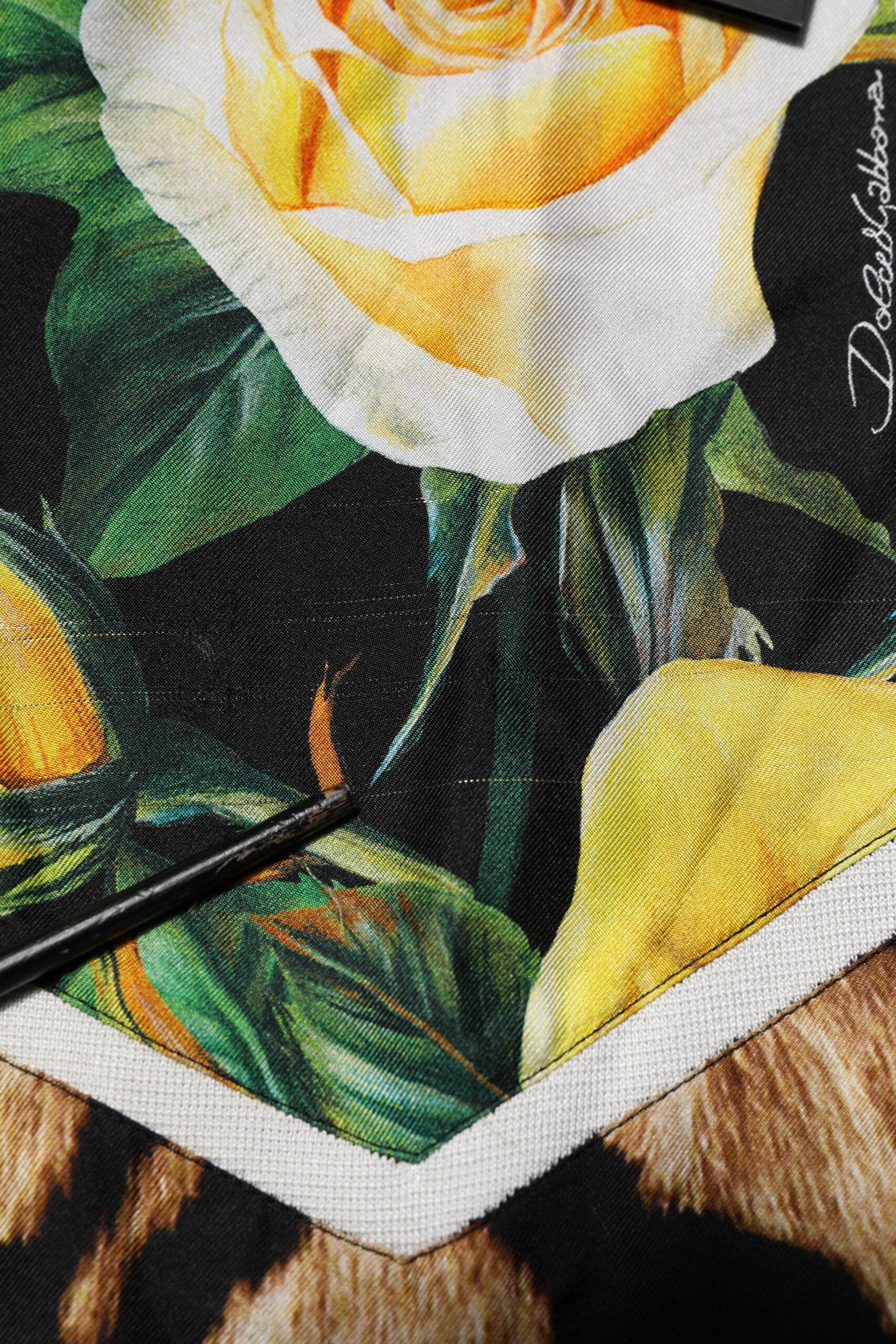 Dolce & Gabbana Black Silk Floral Crew Neck Pullover Sweater - Hilstor