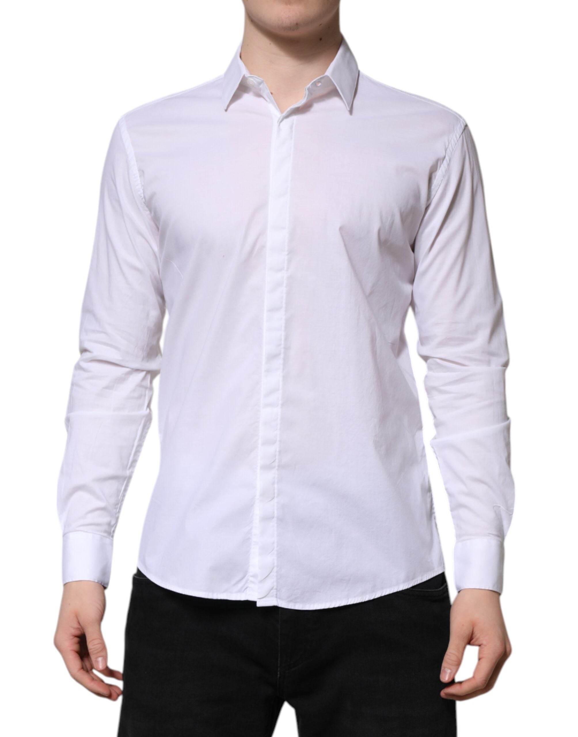 Daniele Alessandrini White Long Sleeves Dress Shirt - Hilstor