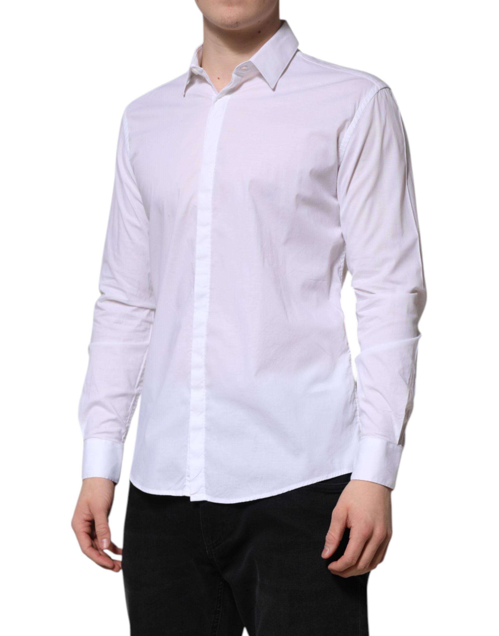 Daniele Alessandrini White Long Sleeves Dress Shirt - Hilstor