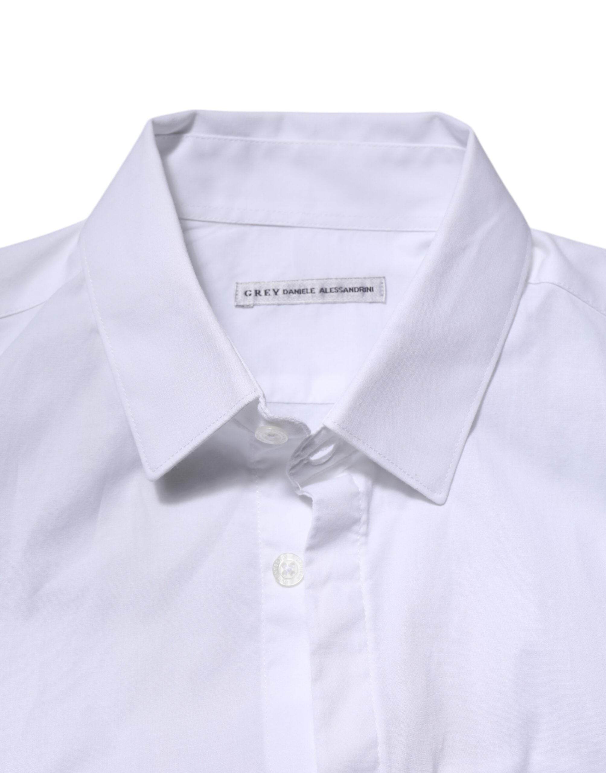 Daniele Alessandrini White Long Sleeves Dress Shirt - Hilstor