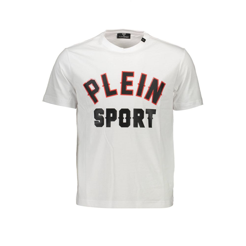 Plein Sport Hvid T-shirt i bomuld til mænd