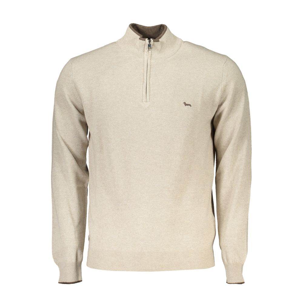 Harmont & Blaine Beige Half-Zip Sweater with Embroidery Detail - Hilstor
