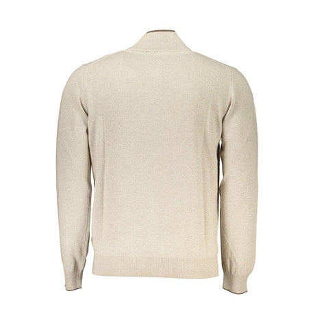Harmont & Blaine Beige Half-Zip Sweater with Embroidery Detail - Hilstor