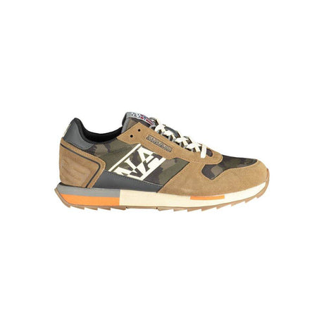 Napapijri Beige Leather Men Sneaker - Hilstor