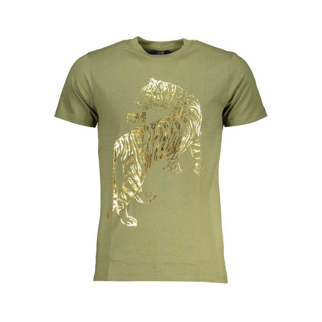 Cavalli Class Green Cotton T-Shirt - Hilstor